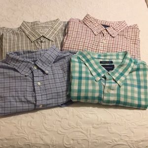 Lot of 4 Saddlebred, Van Heusen, Nautica Long Sleeve Button Down Shirts